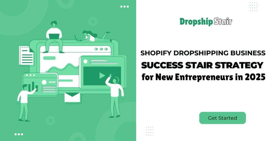 shopify success stair strategy 2025 infographic for beginners.