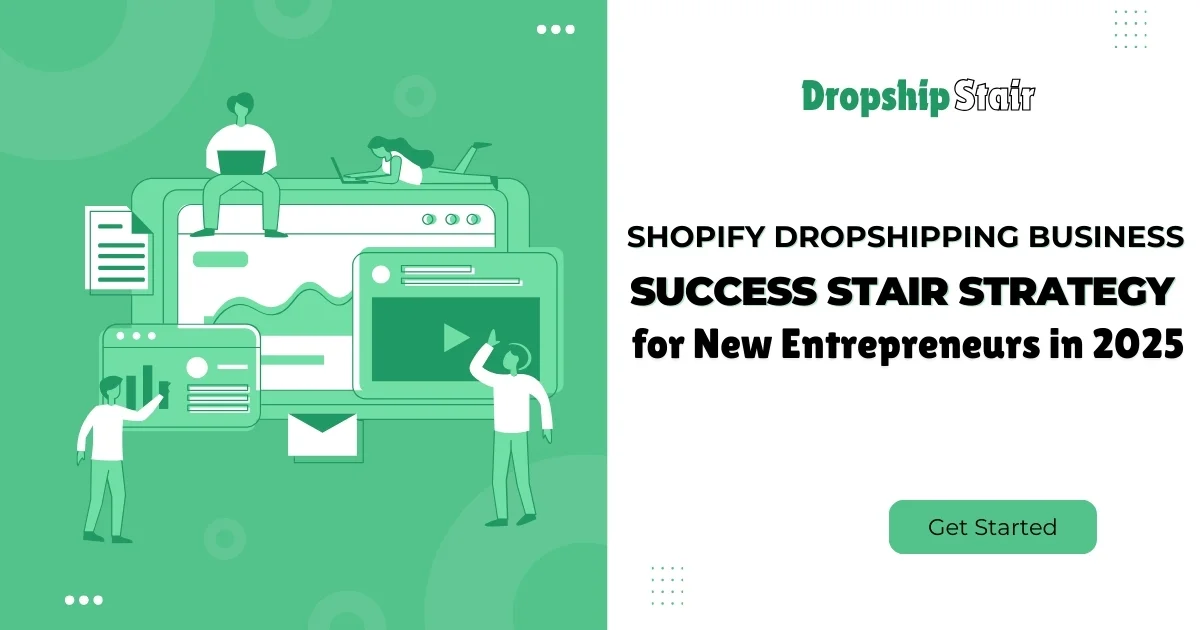 shopify success stair strategy 2025 infographic for beginners.